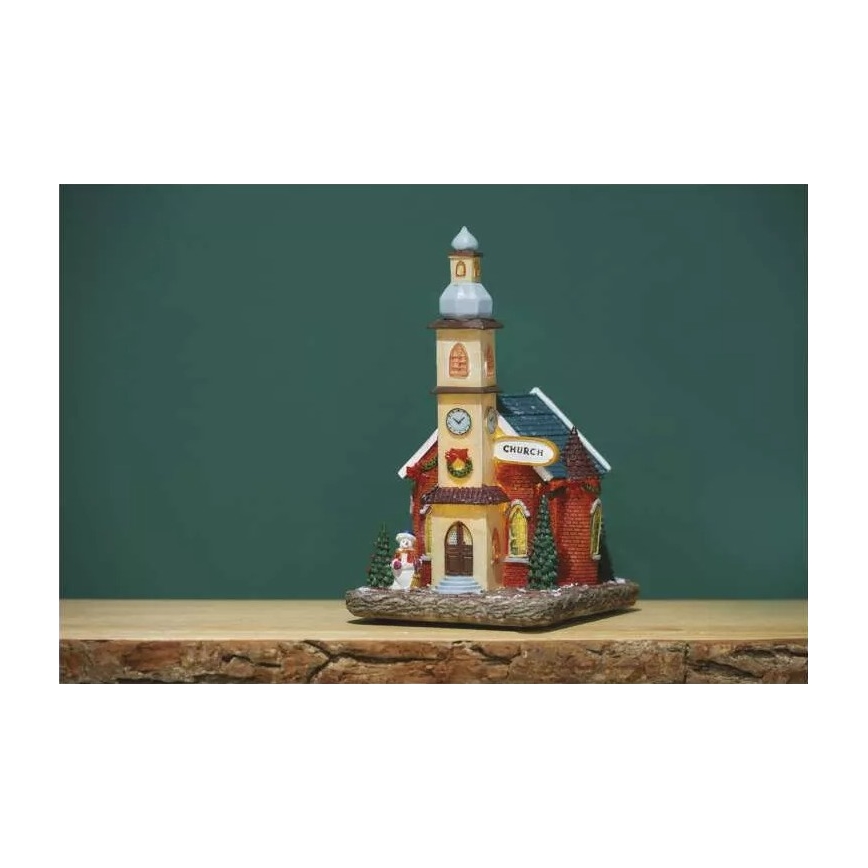 Decoração de Natal LED LED/3xAA igreja