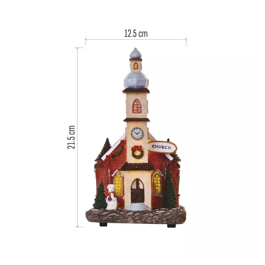 Decoração de Natal LED LED/3xAA igreja