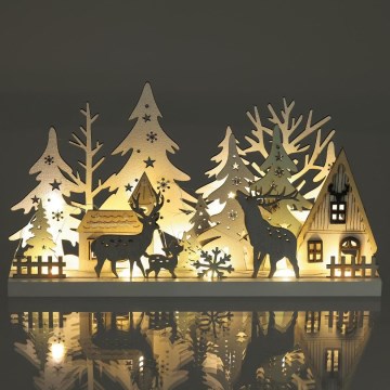 Decoração de Natal LED LED/3xAAA/branco quente floresta