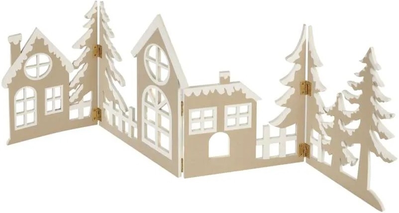 Decoração de Natal LED — 40 LEDs, 2x AA, branco quente, motivo cidade