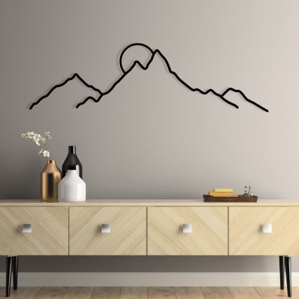 Decoração de parede 100x29 cm montanhas metal
