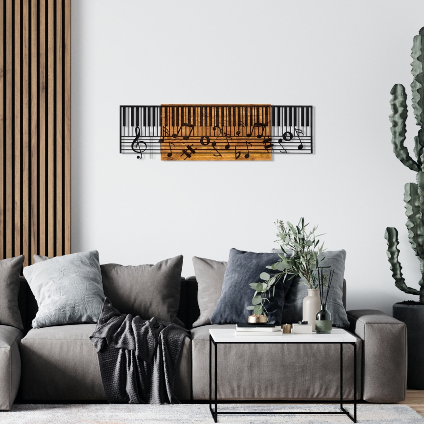 Decoração de parede 100x30 cm piano