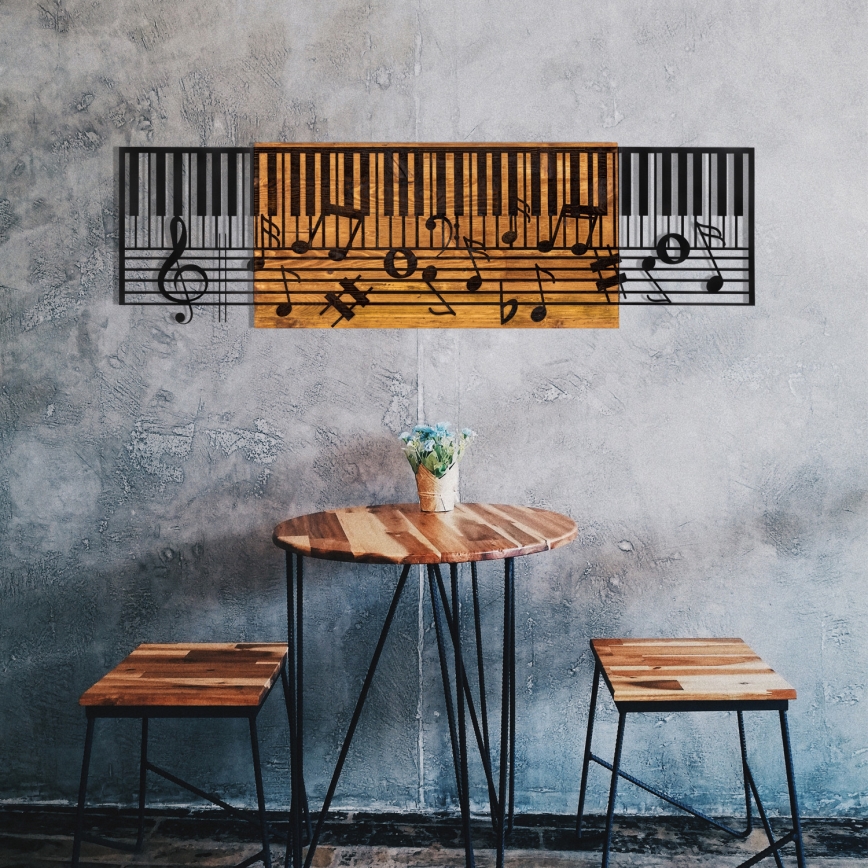 Decoração de parede 100x30 cm piano