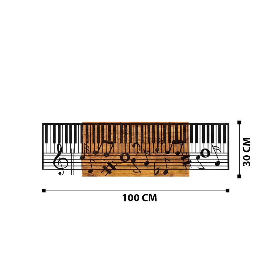 Decoração de parede 100x30 cm piano