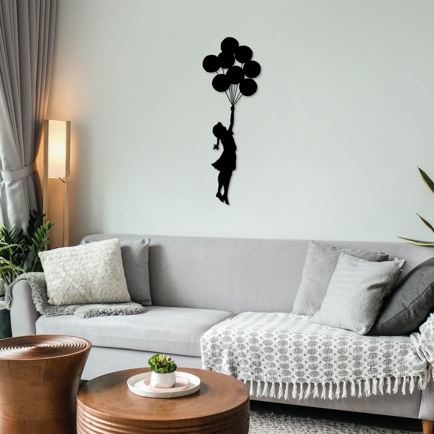 Decoração de parede 100x34 cm rapariga metal