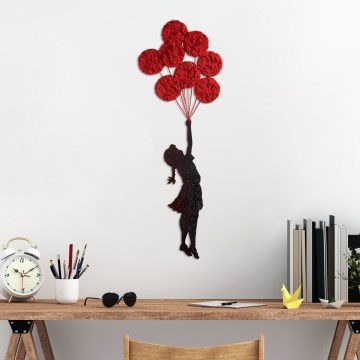 Decoração de parede 100x34 cm rapariga metal/musgo