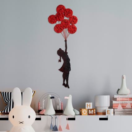 Decoração de parede 100x34 cm rapariga metal/musgo