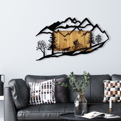 Decoração de parede 110x65 cm passeio de mota madeira/metal