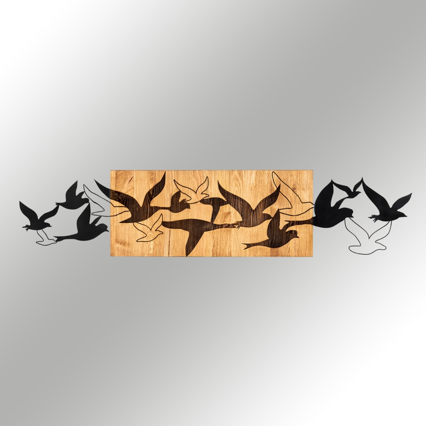Decoração de parede 111x25 cm pássaros