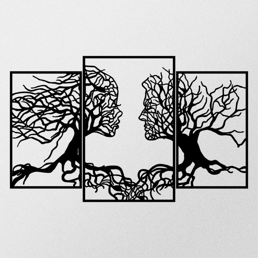 Decoração de parede 116x71 cm Árvore da Vida metal