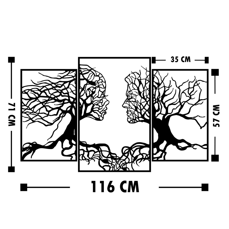 Decoração de parede 116x71 cm Árvore da Vida metal