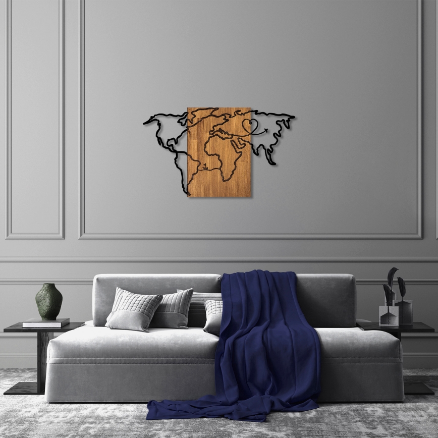 Decoração de parede 118x70 cm mapa