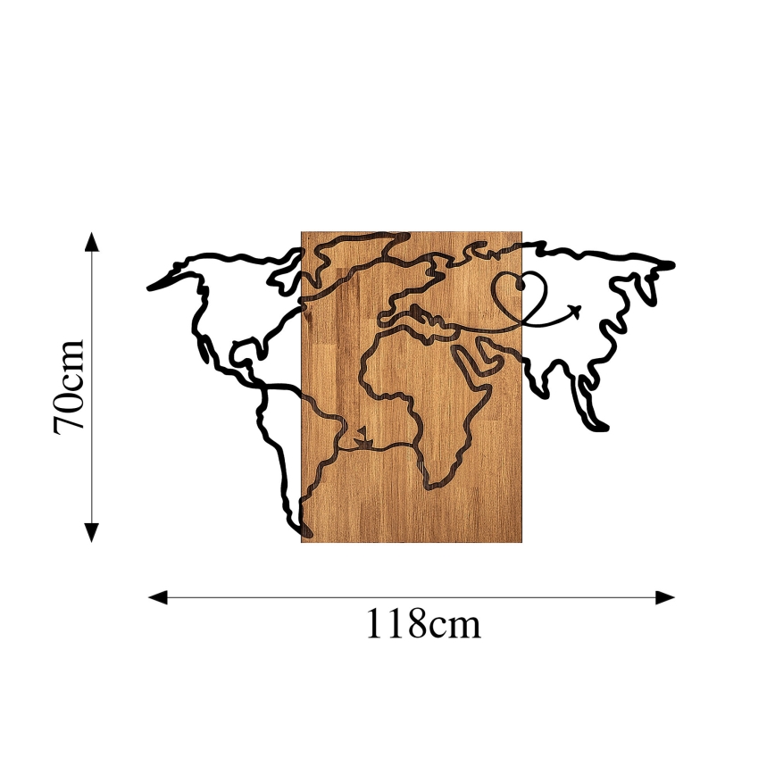 Decoração de parede 118x70 cm mapa