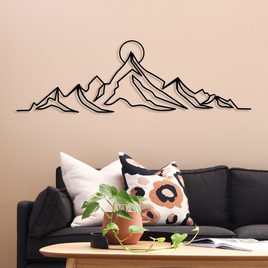 Decoração de parede 119,5x37 cm montanhas metal