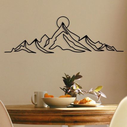 Decoração de parede 119,5x37 cm montanhas metal