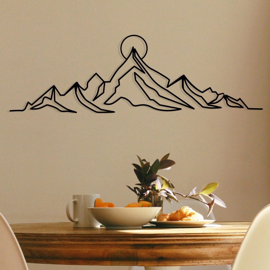 Decoração de parede 119,5x37 cm montanhas metal