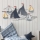 Decoração de parede 120x60 cm barcos à vela metal