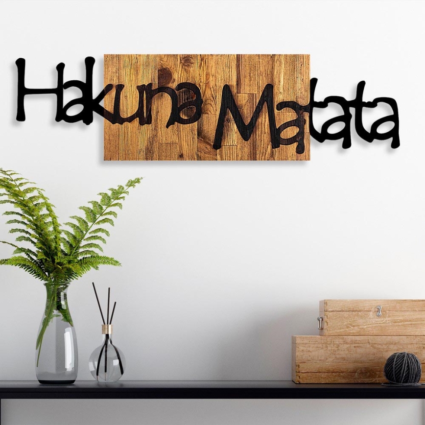 Decoração de parede 30x108 cm madeira/metal