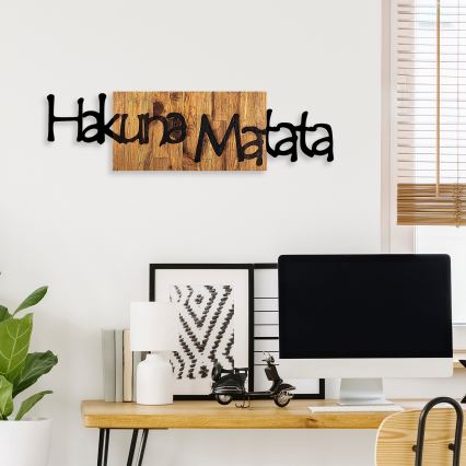 Decoração de parede 30x108 cm madeira/metal