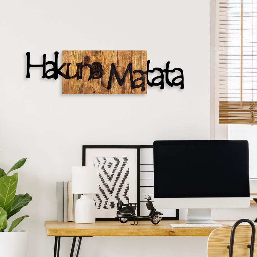 Decoração de parede 30x108 cm madeira/metal