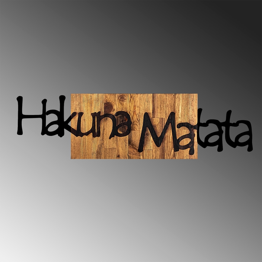 Decoração de parede 30x108 cm madeira/metal