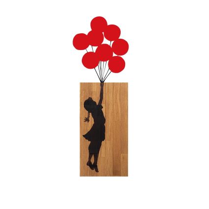 Decoração de parede 34x99 cm rapariga madeira/metal