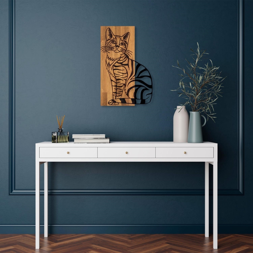 Decoração de parede 38x58 cm gato
