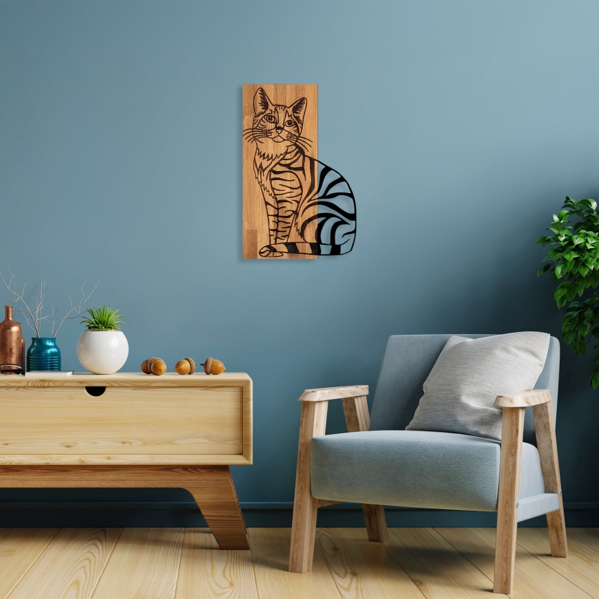 Decoração de parede 38x58 cm gato
