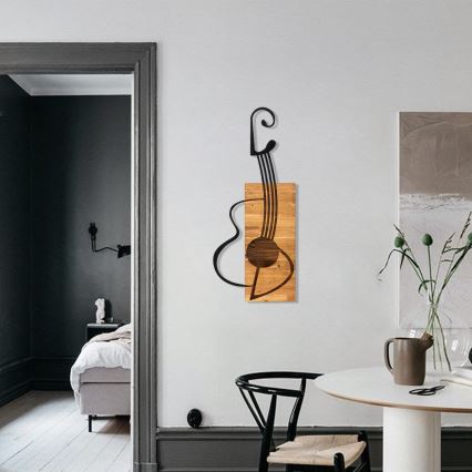 Decoração de parede 39x93 cm guitarra
