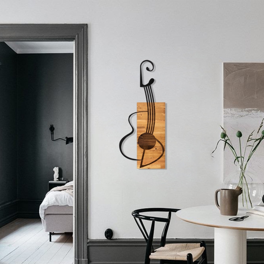 Decoração de parede 39x93 cm guitarra