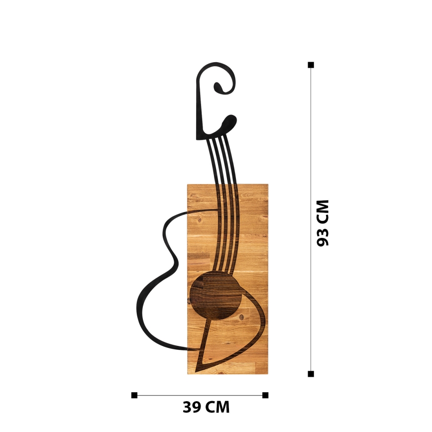 Decoração de parede 39x93 cm guitarra