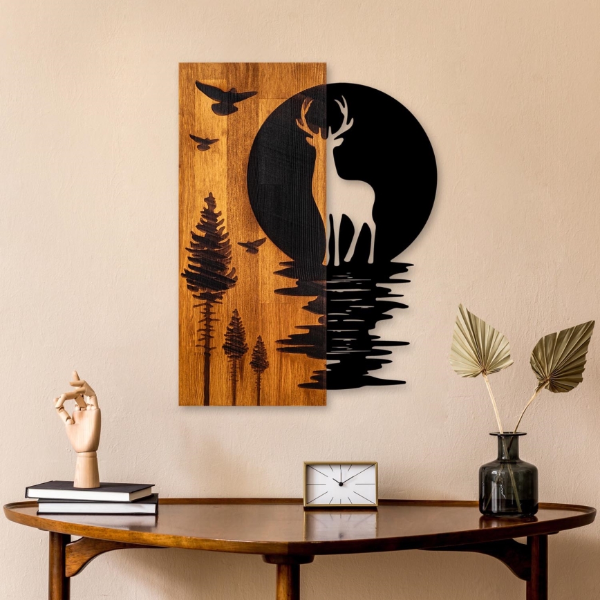 Decoração de parede 43x58 cm veado e lua