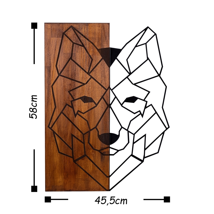 Decoração de parede 45,5x58 cm lobo