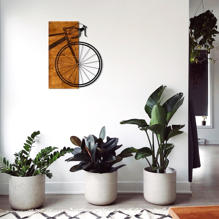 Decoração de parede 45x58 cm bike madeira/metal