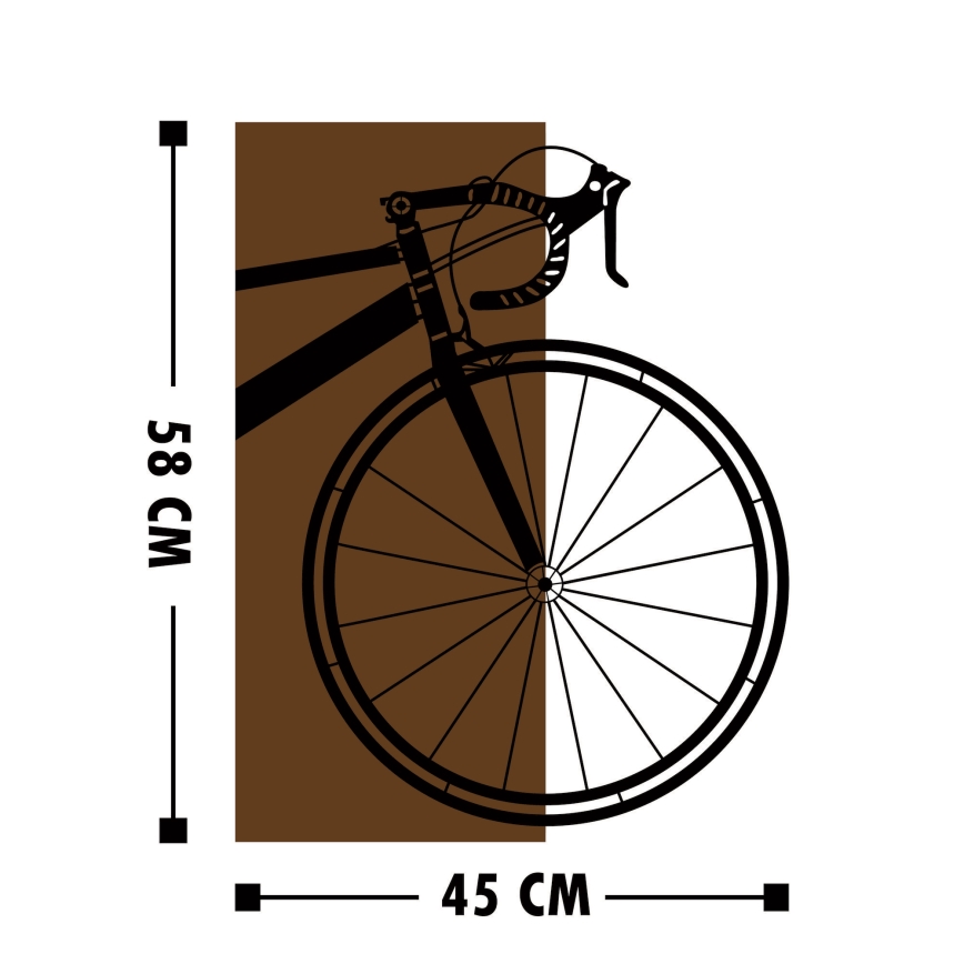 Decoração de parede 45x58 cm bike madeira/metal
