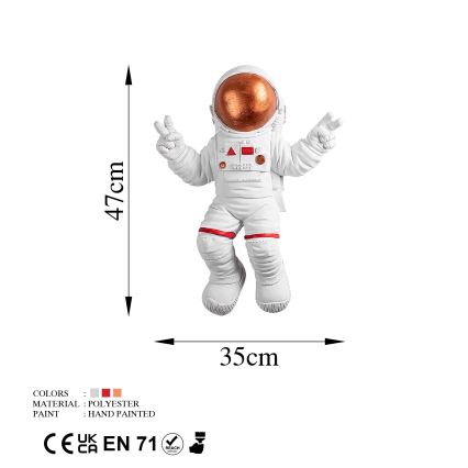 Decoração de parede 47x35 cm astronaut cobre