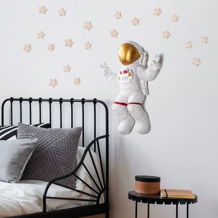 Decoração de parede 47x35 cm astronauta dourado