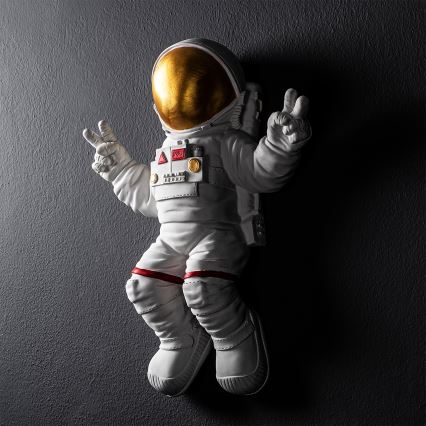 Decoração de parede 47x35 cm astronauta dourado