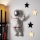 Decoração de parede 47x35 cm astronauta prateado