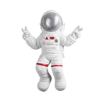 Decoração de parede 47x35 cm astronauta prateado