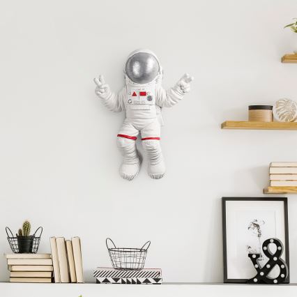 Decoração de parede 47x35 cm astronauta prateado