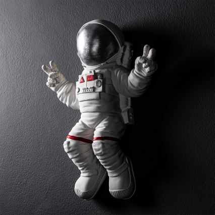 Decoração de parede 47x35 cm astronauta prateado