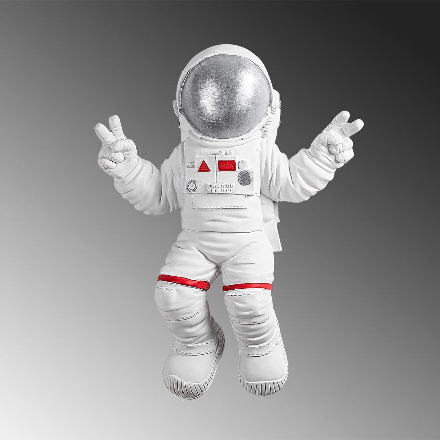 Decoração de parede 47x35 cm astronauta prateado