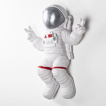 Decoração de parede 47x35 cm astronauta prateado