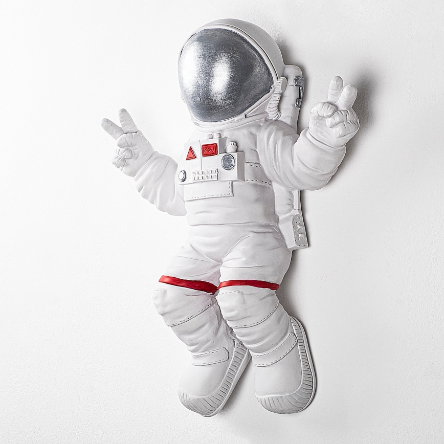 Decoração de parede 47x35 cm astronauta prateado