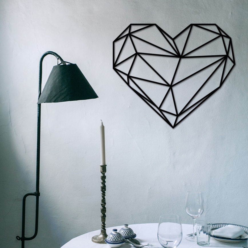 Decoração de parede 47x40 cm coração metal