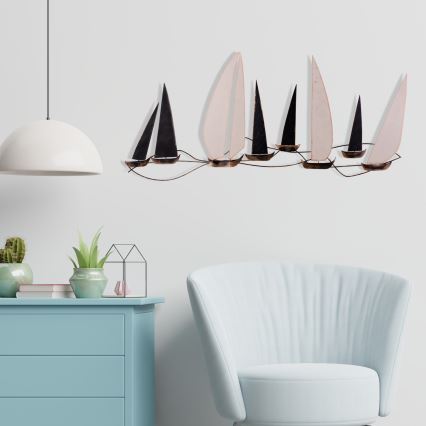 Decoração de parede 52x117 cm barcos à vela
