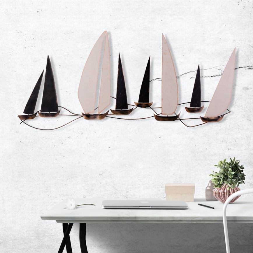Decoração de parede 52x117 cm barcos à vela