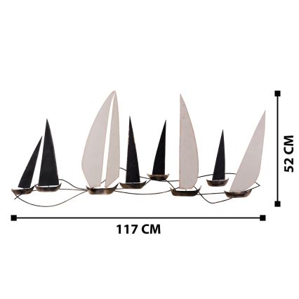 Decoração de parede 52x117 cm barcos à vela