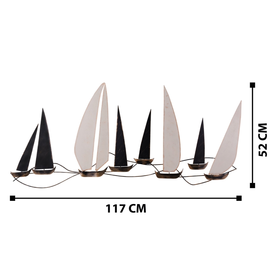 Decoração de parede 52x117 cm barcos à vela